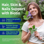 1 Body Hair, Skin, & Nails with Biotin, Vegan Vitamins, 60 Capsules