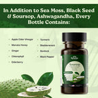 Serene Herbs 17-en-1 Cápsulas de Sea Moss con Irish Seamoss, Aceite de Semilla Negra, Ashwagandha, Cúrcuma y Bladderwrack - Apoyo Inmunológico, Energía y Digestión - Suplemento Herbal Natural - 60 Cápsulas