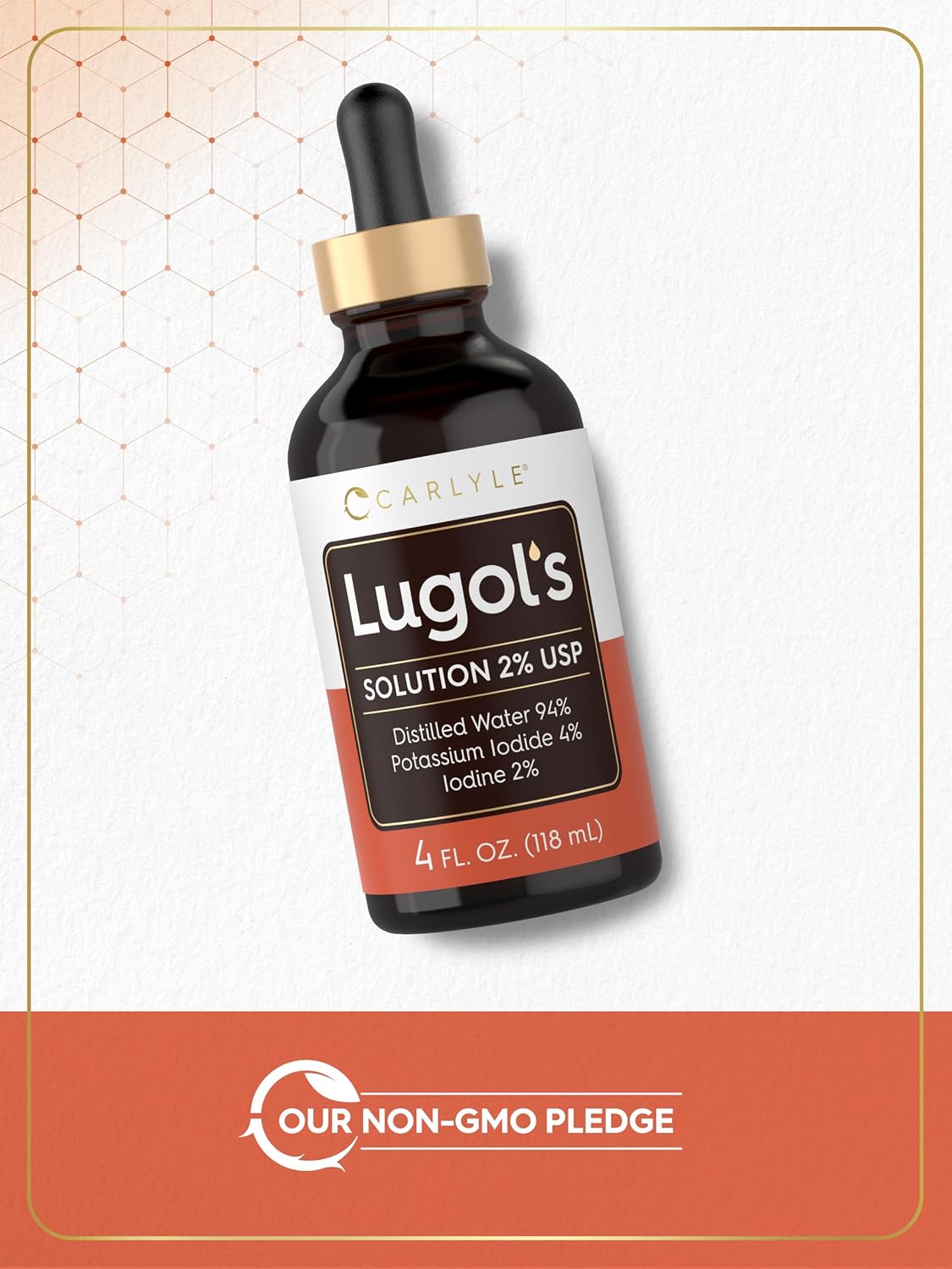 Carlyle Lugols Iodine 2% | Solución de Yodo y Yoduro Potásico | 118 ml (4 fl oz)