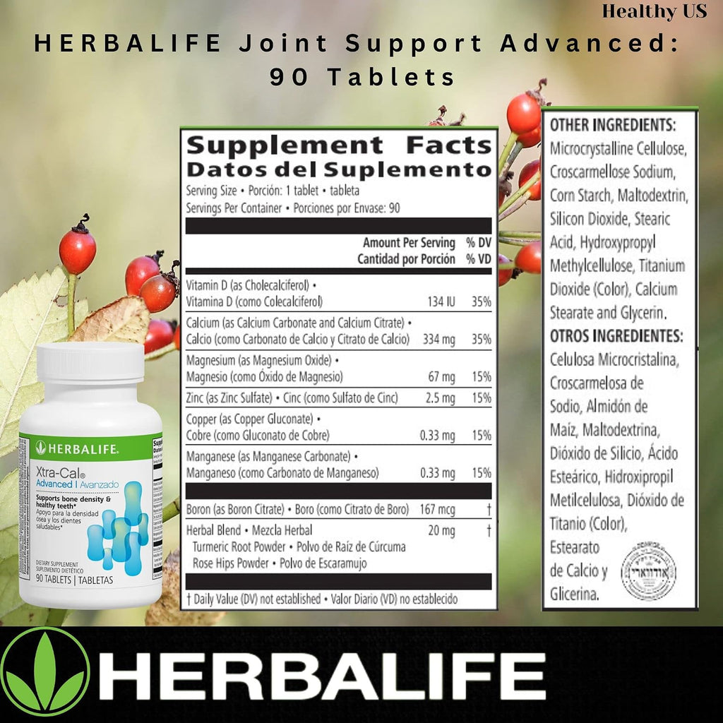 Herbalife Xtra-Cal Advanced: Comprimidos con Vitamina D y Minerales, Rico en Calcio (90 Comprimidos)