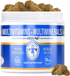 Dog Multi Vitamins + 74 Minerales Orgánicos - Super Natural Overall Health Builder - 125 unidades