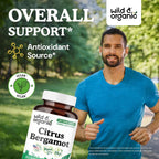 Wild & Organic Cápsulas de Bergamota Cítrica - Antioxidante y Apoyo General - Extracto de Citrus Bergamia - Vegano, Sin Rellenos, No OGM - 120 Cápsulas