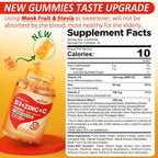 Gominolas Sin Azúcar de Vitamina C + D3 + Zinc para Adultos 50+, 9 en 1 Suplemento Defensa Inmune con D3 5000IU, Saúco, Equinácea, Gordolobo, Antioxidante, Vegano (Pack de 1)
