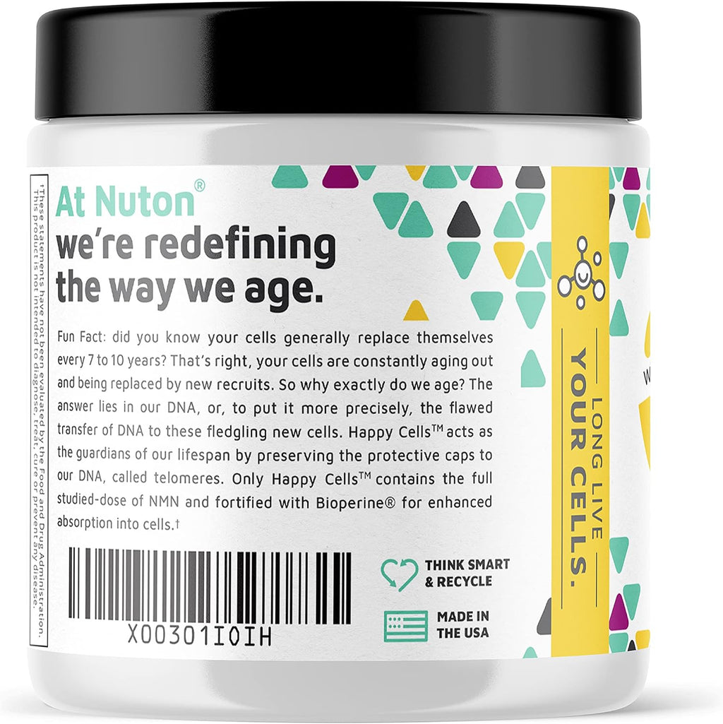 Nuton Happy Cells - NMN con Bioperine - 30 Cápsulas