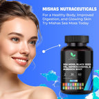 Mishas Nutraceuticals Sea Moss Blend 15 en 1 - Cápsulas de Musgo Marino y Hierbas