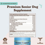 Natural Dog Company Vitaminas para Perros Senior - Masticables para Apoyo Cognitivo, Cardíaco y Visual, 90 unidades