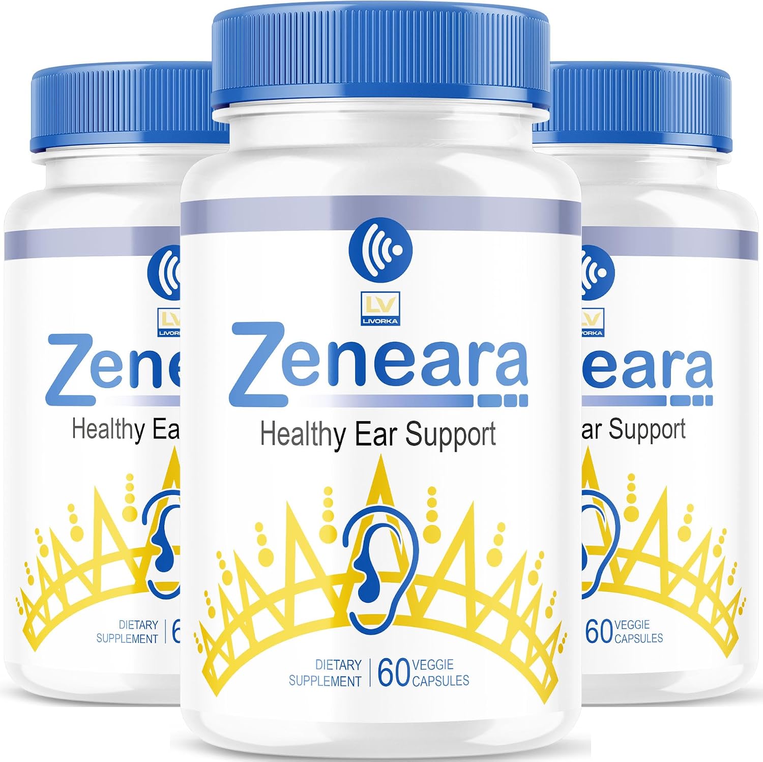 (3 Pack) Zeneara Capsules - Healthy Ear Support Supplement, 180 Cápsulas (3 Meses)