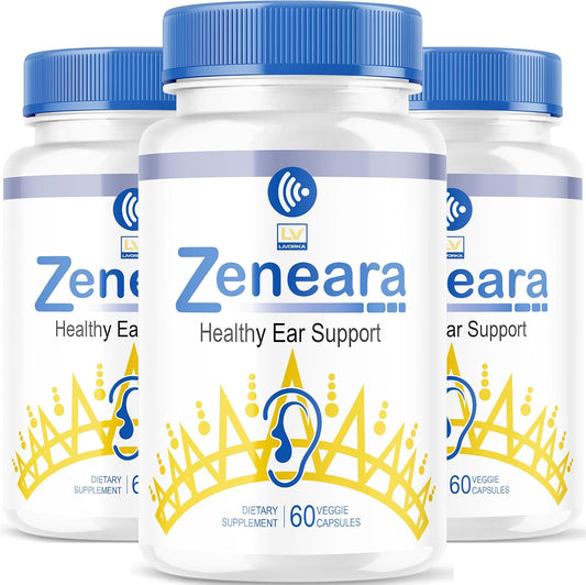 (3 Pack) Zeneara Capsules - Healthy Ear Support Supplement, 180 Cápsulas (3 Meses)