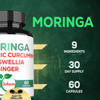 Satoomi 9in1 Cápsulas de Moringa - Complejo de 9 Ingredientes Naturales (60 Cápsulas)