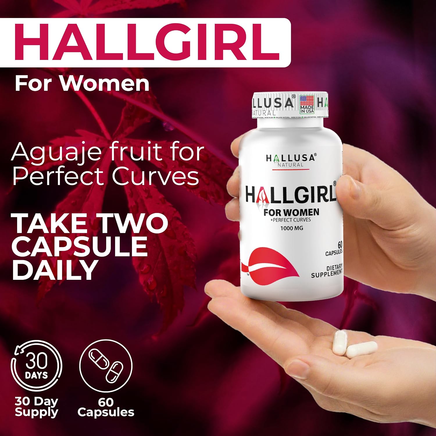 Hallusa Natural Hallgirl Aguaje Curves 1000mg – Cápsulas para el Bienestar Femenino