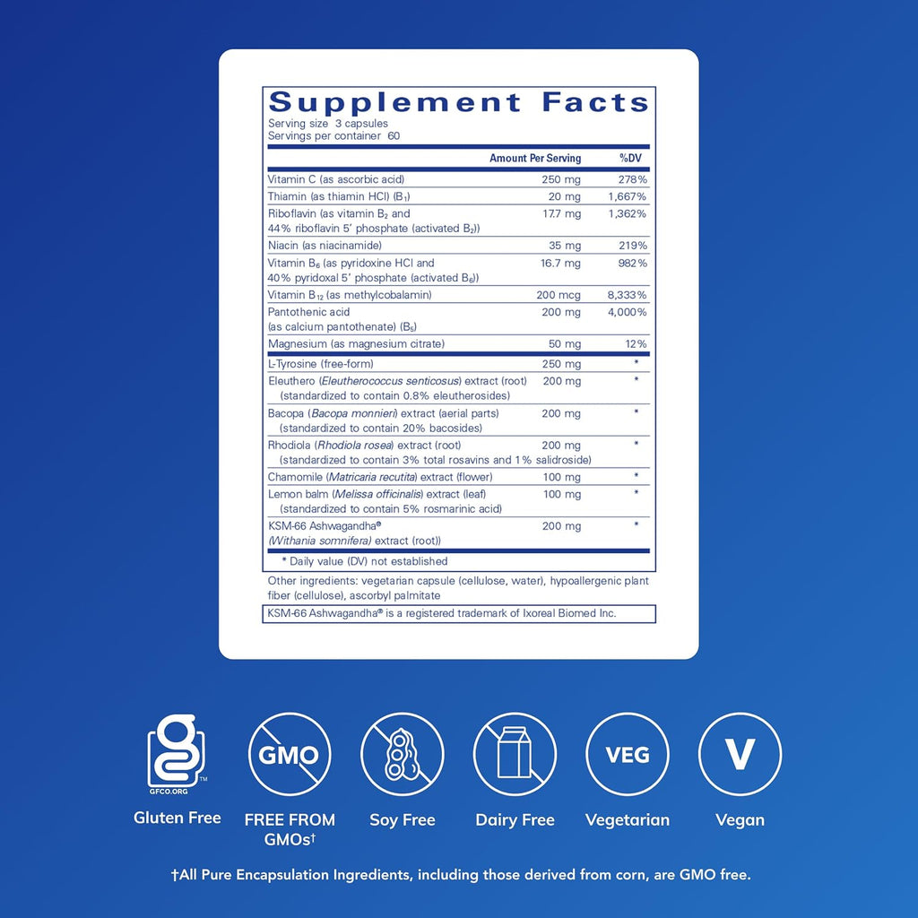 Pure Encapsulations Daily Stress Formula - 180 Cápsulas
