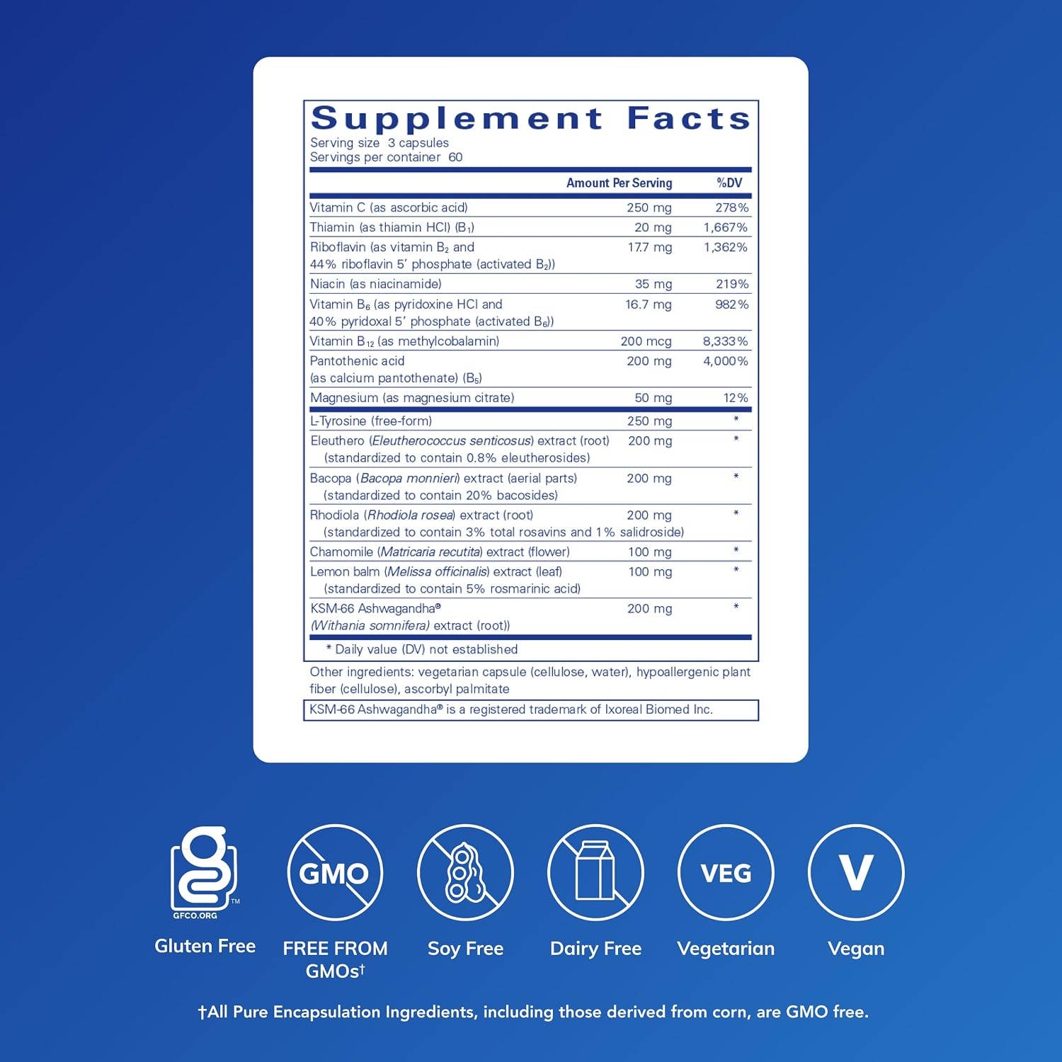 Pure Encapsulations Daily Stress Formula | Favorece la relajación y modera los efectos del estrés ocasional | 180 Cápsulas