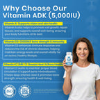 LifeStrength ADK Suplemento (90 comprimidos, Pack de 2) - Vitaminas A, D3 y K2 MK-7 para Huesos e Inmunidad