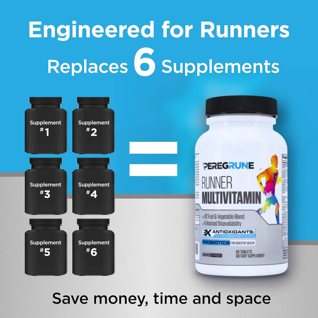 PEREGRUNE Runner Multivitamin & Omega-3 Bundle | Multivitamínico y Omega-3 para Corredores | Energía y Recuperación