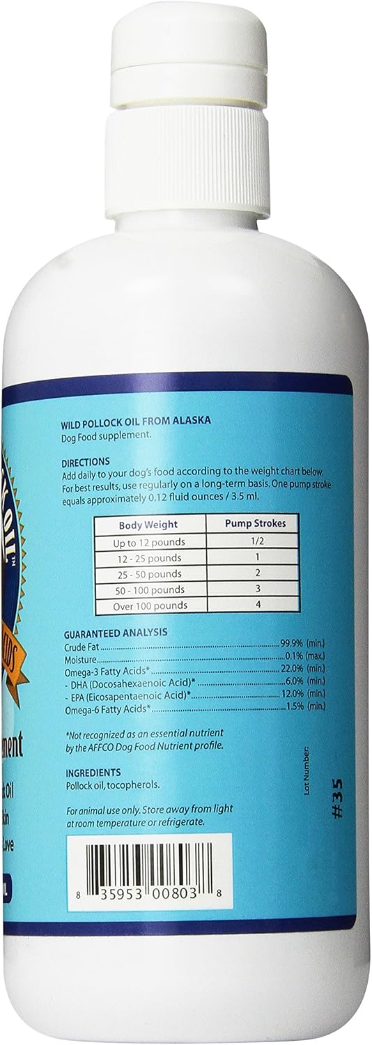 Grizzly Pollock Oil - Aceite de Abadejo para Perros, 473 ml