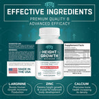 BIOTEQUELAB Height Growth Maximizer - Calcio, Vitamina D3 y Zinc - 60 Cápsulas
