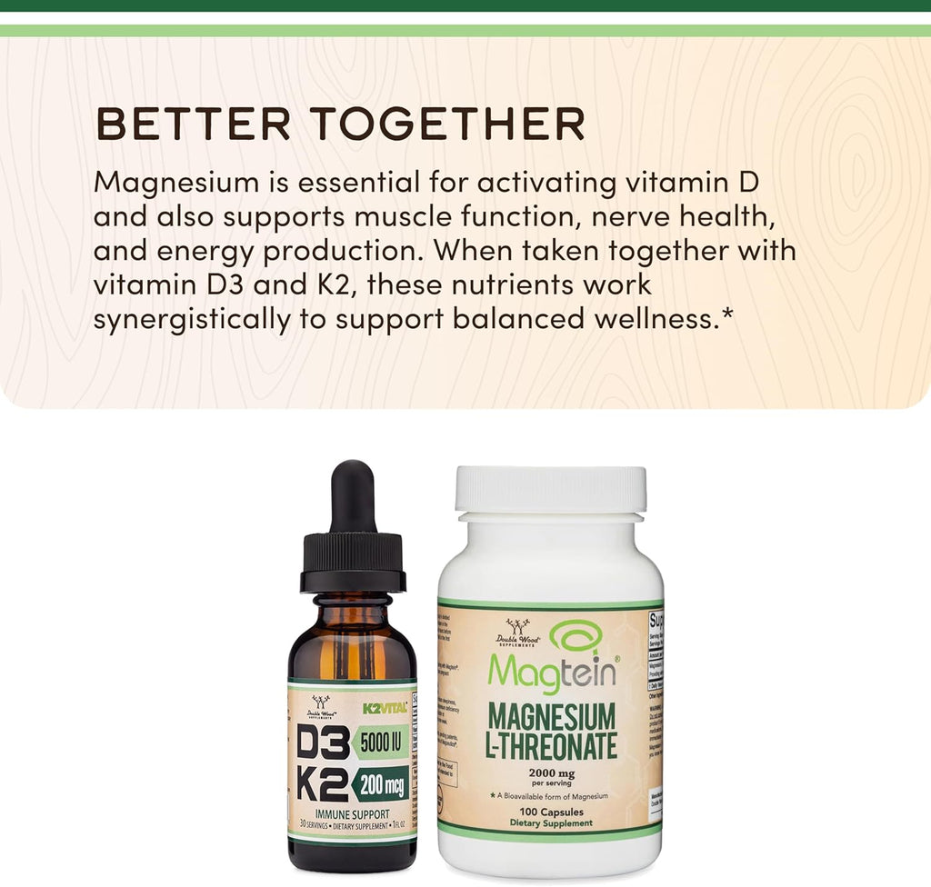 Vitamina D3 K2 5.000 UI Gotas Líquidas con K2Vital MK-7 200 mcg - Double Wood