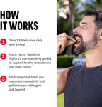 Force Factor Test X180 Alpha v2 – Suplemento de Apoyo Masculino, 120 Comprimidos