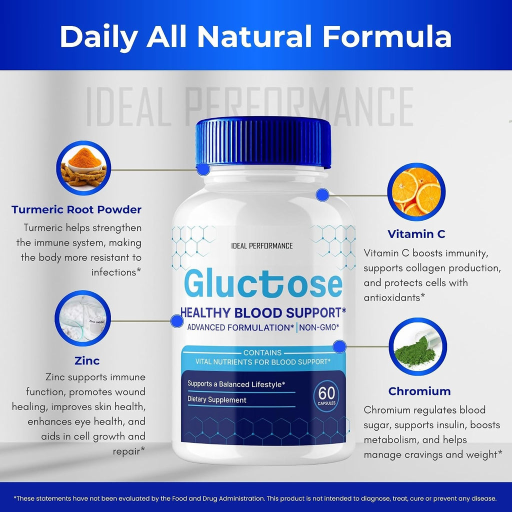 Gluctose Pills Advanced Blood Support Formula - 2 Paquetes