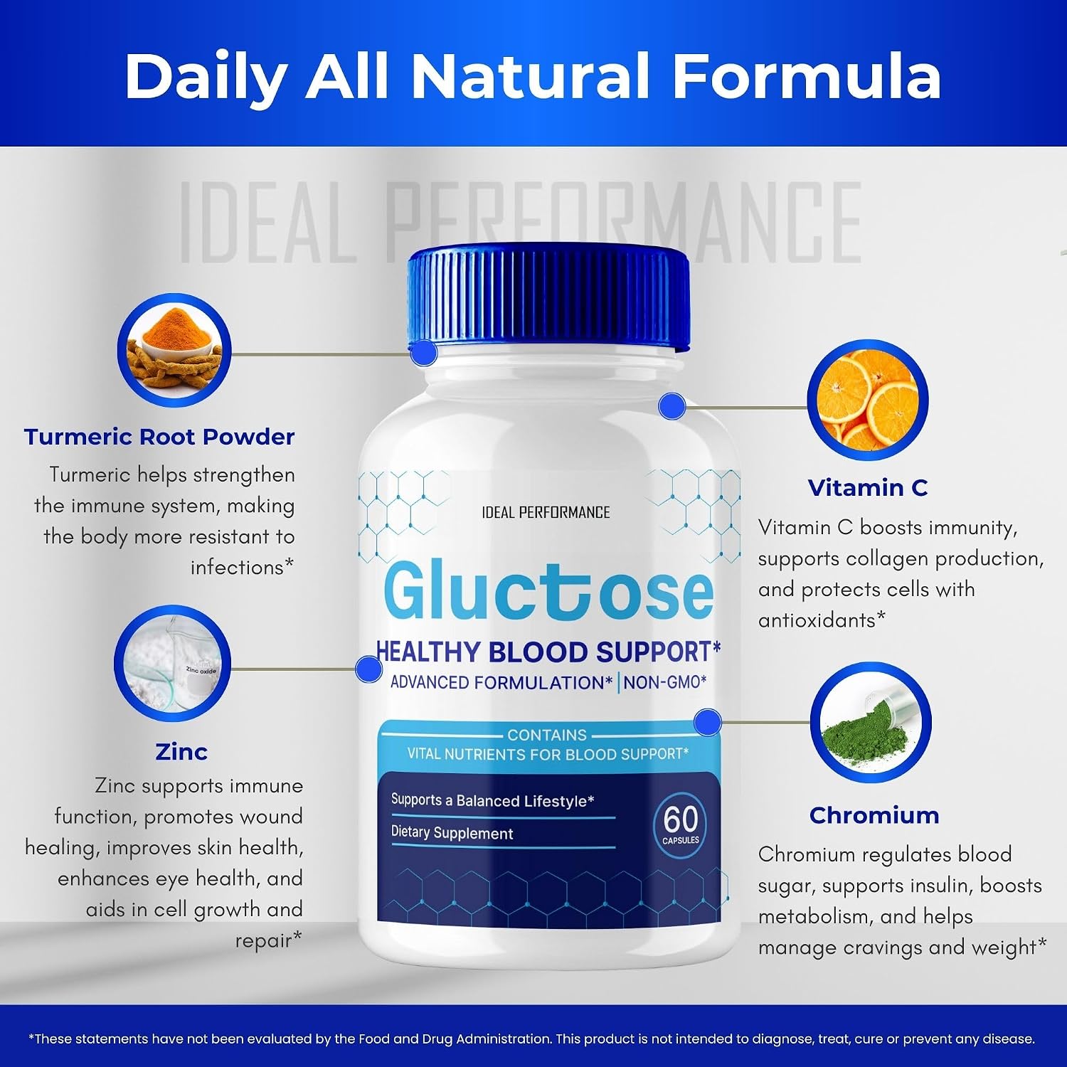 Gluctose Pills Advanced Blood Support Formula - 2 Paquetes