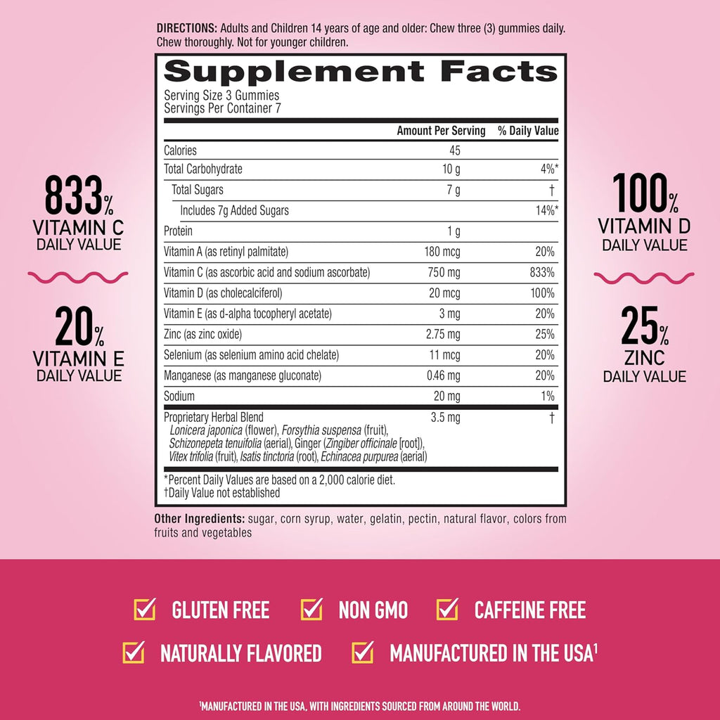 Airborne Vitamina C Gomitas Muy Bayas – 21 Gomitas (750mg por ración)
