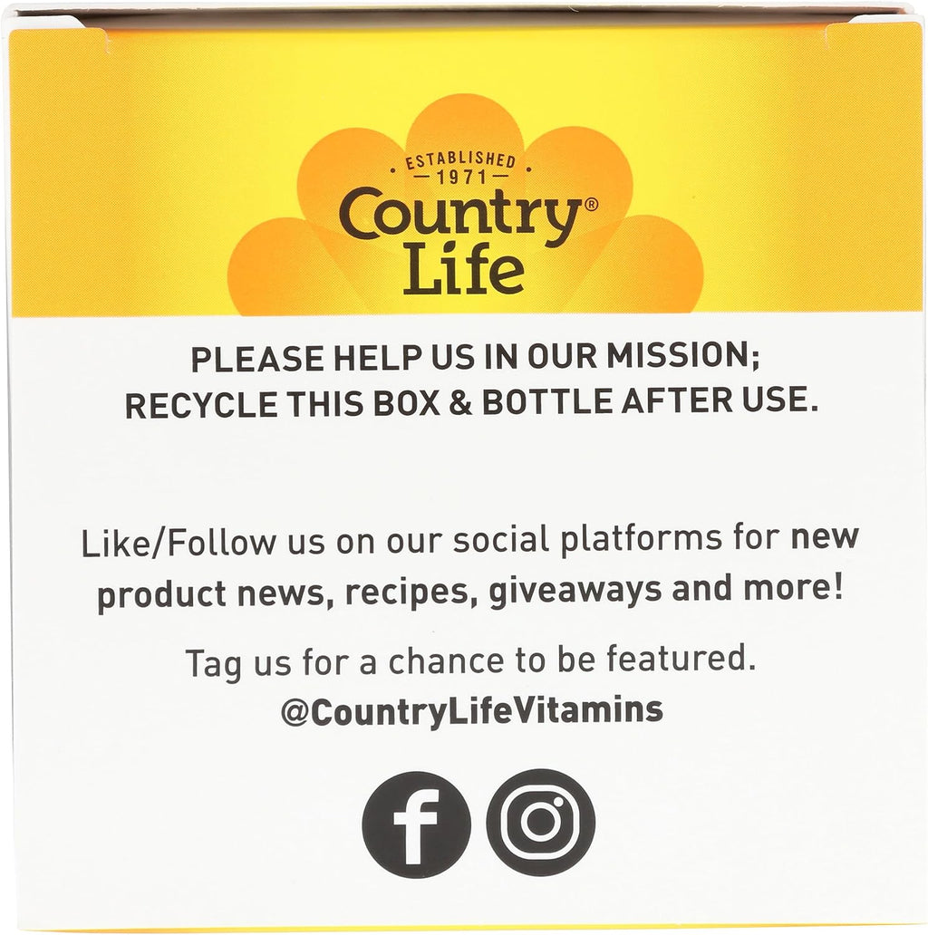 Country Life Bone Solid - Suplemento para la salud ósea con MCHA, calcio, magnesio, zinc, vitaminas K2 y D3 - 180 cápsulas
