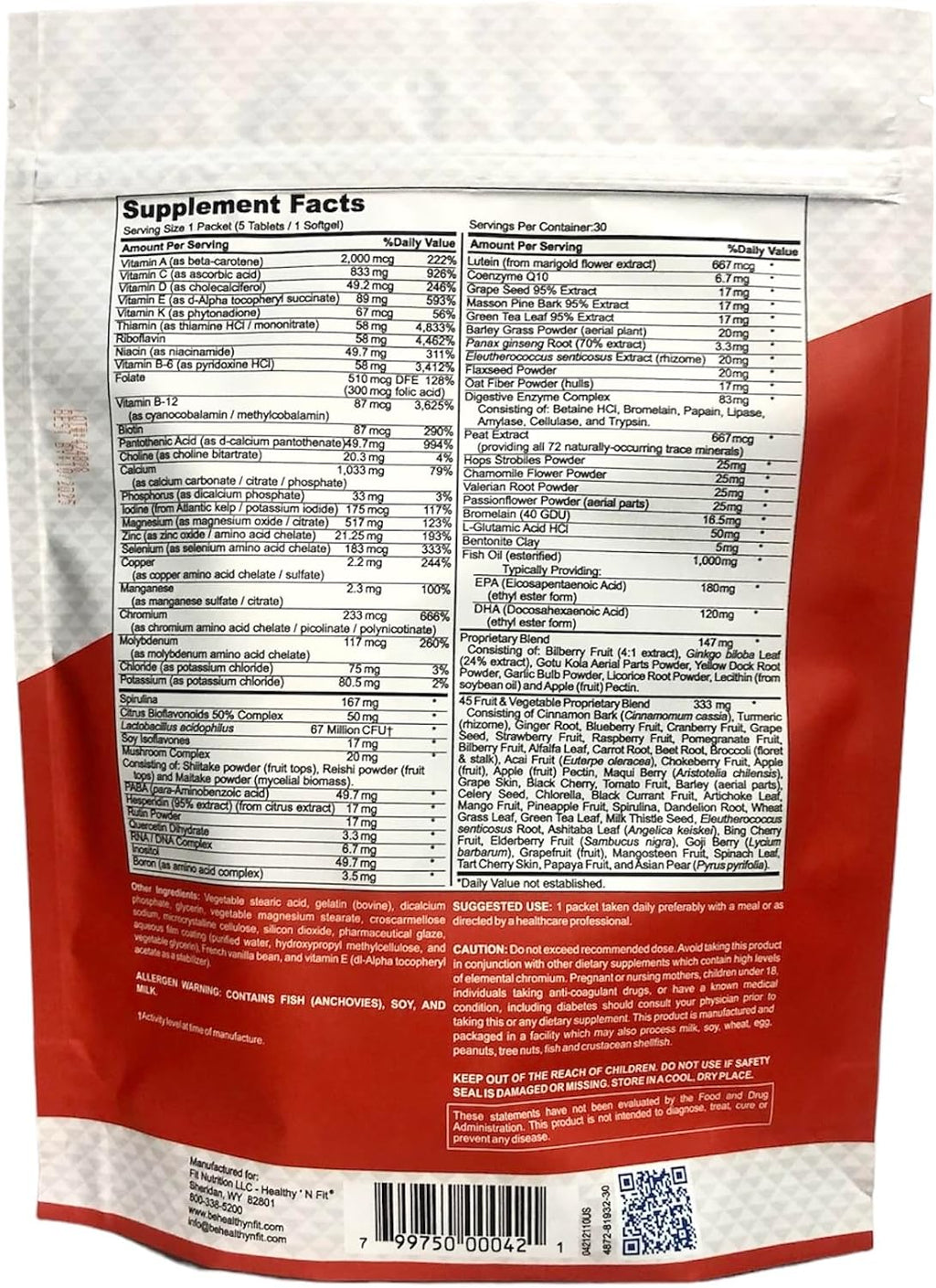 Healthy 'N Fit NUTRI Pack - 30 Sobres Diarios - Pack Multivitamínico Completo