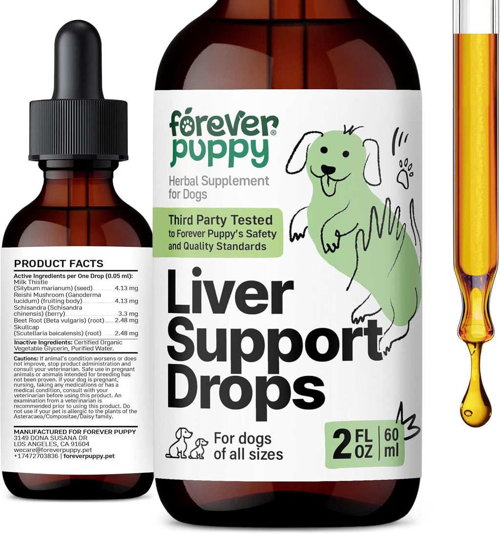 Forever Puppy Liver Support Drops - Gotas de Cardo Mariano para Perros (59 ml)