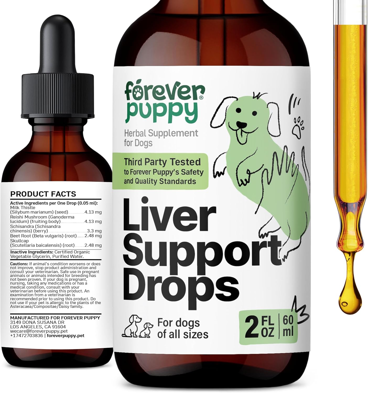 Forever Puppy Liver Support Drops - Gotas de Cardo Mariano para Perros (59 ml)