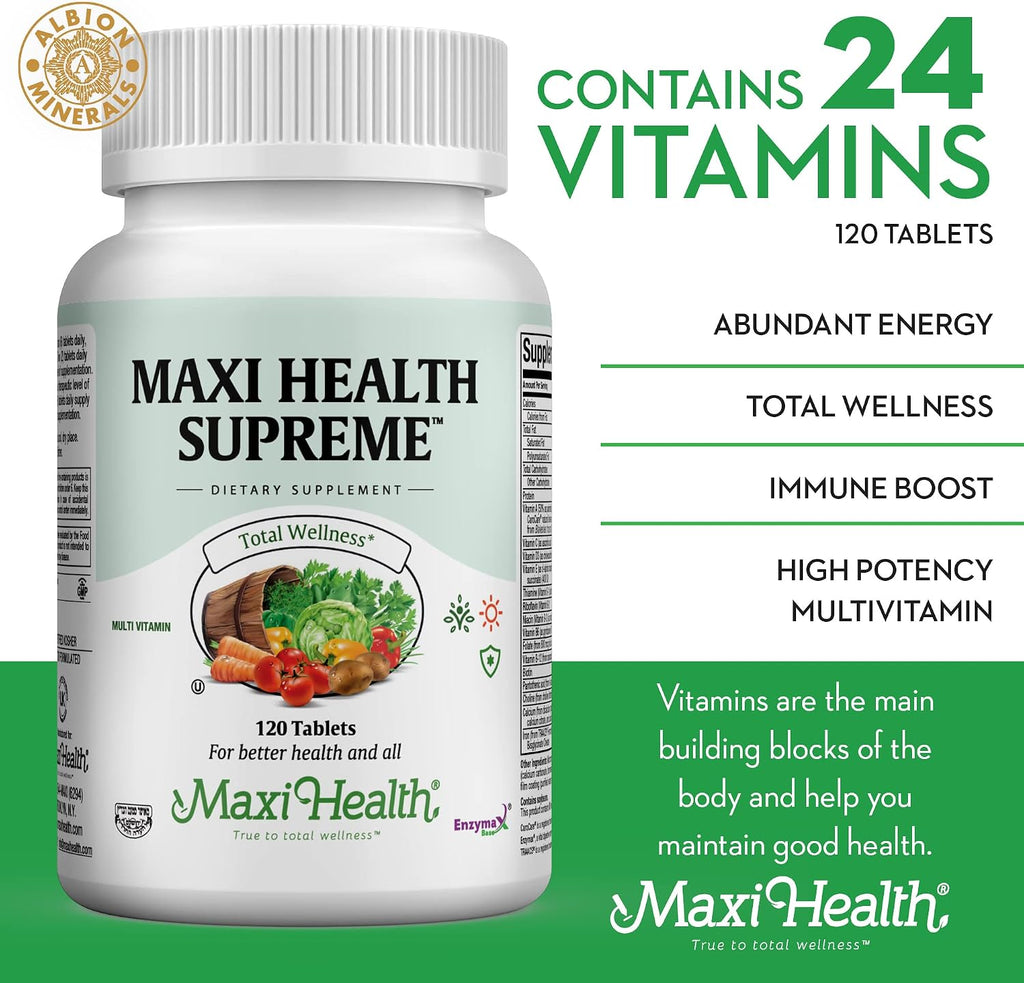 Maxi Health Supreme Multivitamínico para Hombres y Mujeres – 120 Comprimidos