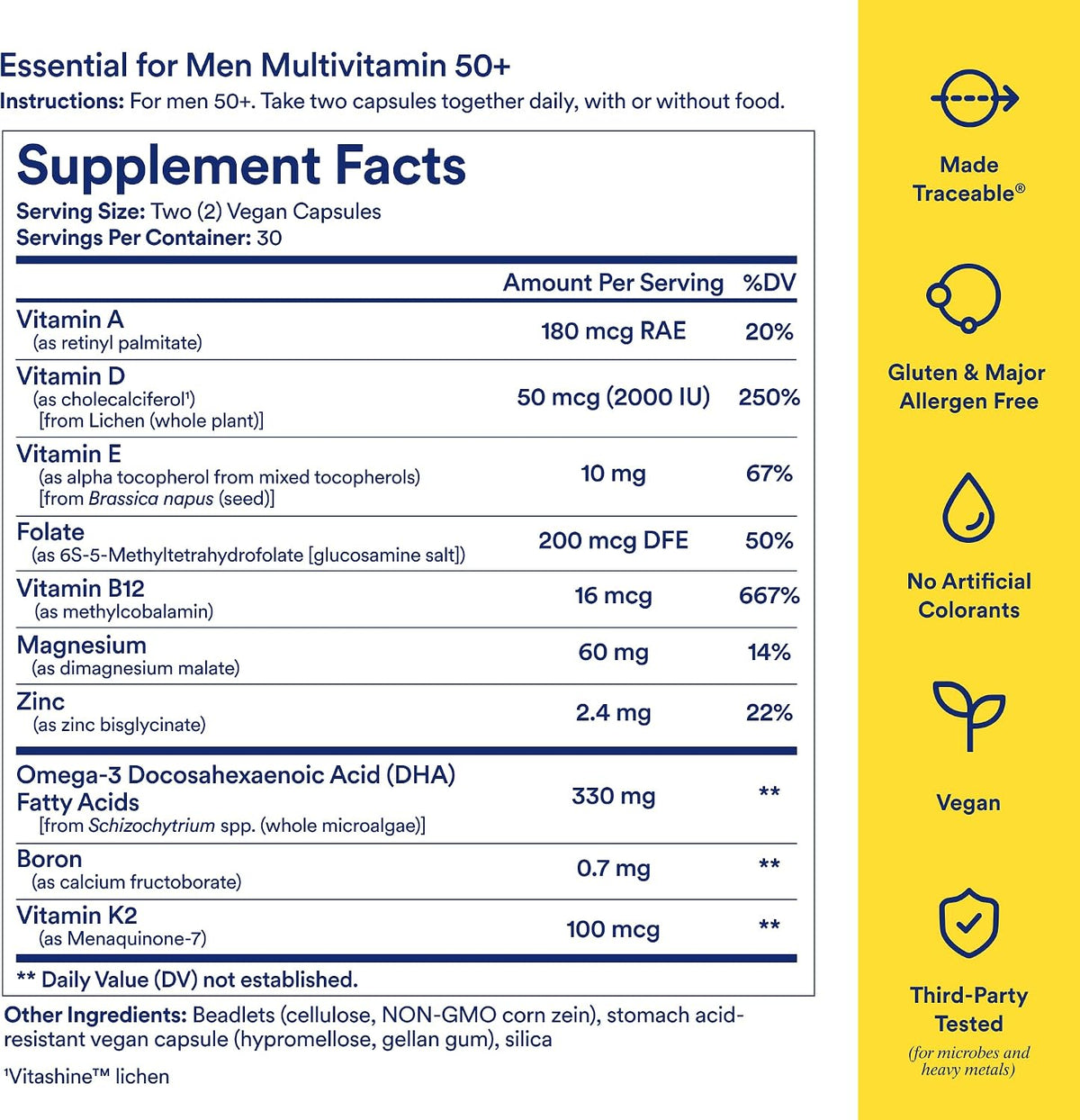 Ritual Multivitamínico Diario Hombres 50+ - 60 Cápsulas Veganas con Menta – Image 3