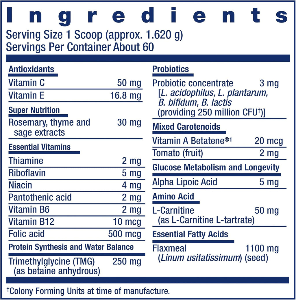 Life Extension Dog Mix - Multivitamínico y Suplemento para Perros con Probióticos, L-Carnitina y Vitaminas, Sin OGM, 60 Dosis