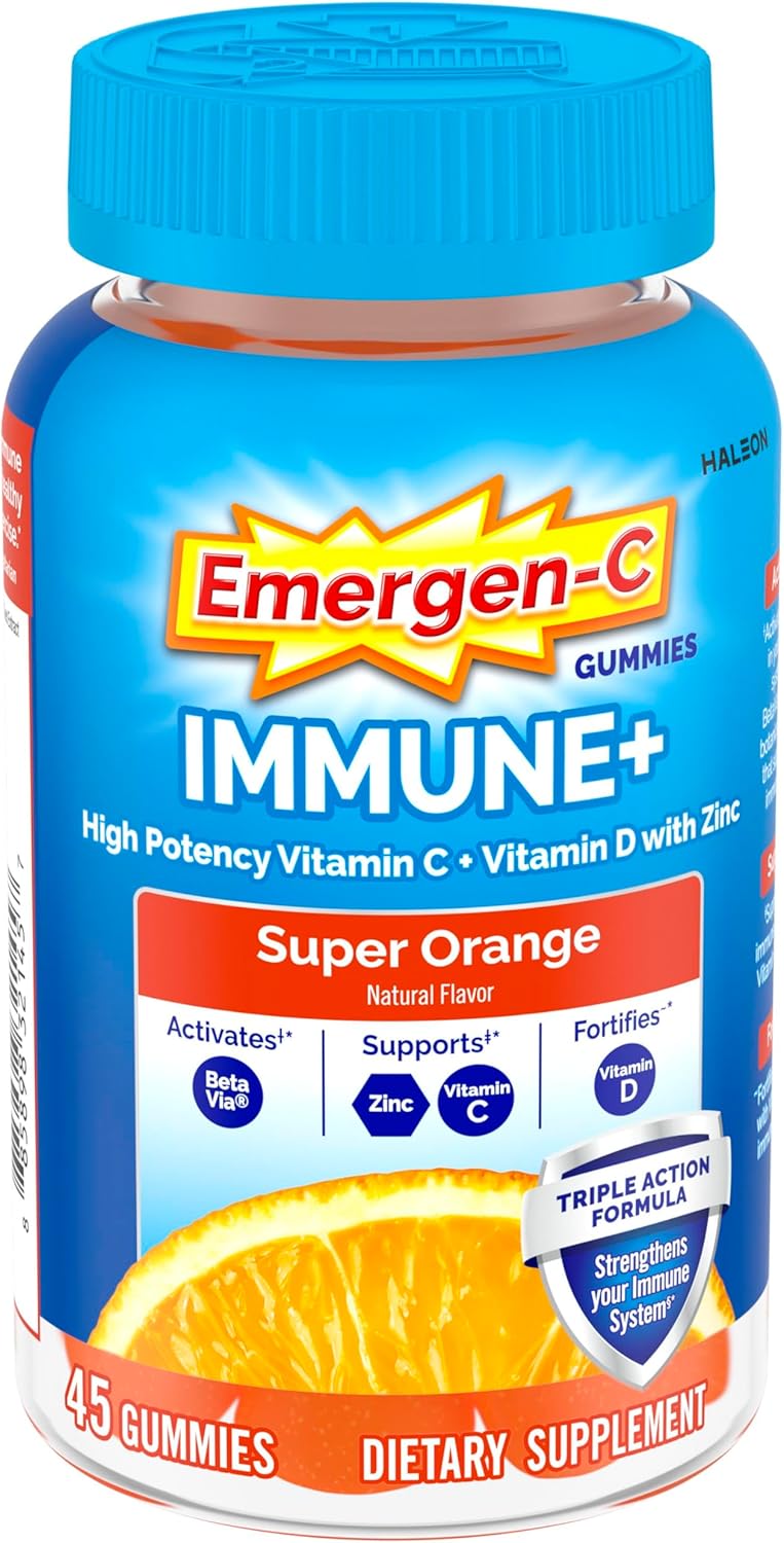 Emergen-C Immune+ Triple Action Gominolas - 45 unidades - Sabor Naranja