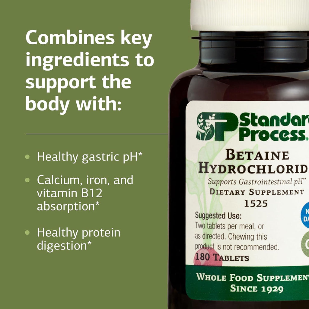 Standard Process Betaine Hydrochloride 180 Comprimidos