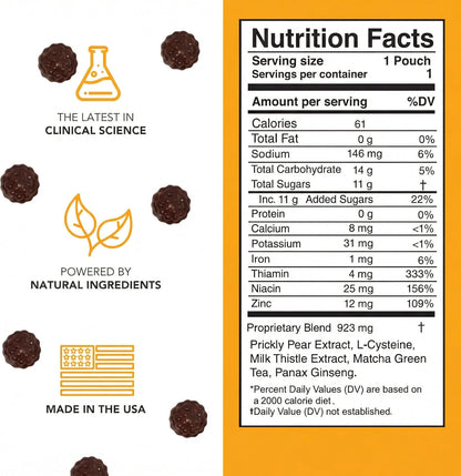 Toast! Before You Drink Gummies – Apoyo – Pera espinosa (nopal) y matcha: Fuentes naturales de antioxidantes que – Image 6