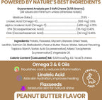 Omega 3 para Perros, 180 Masticables Blandos - Aceite de Salmón y Pescado para Piel y Pelaje, Alivio de Alergias y Picazón - EPA DHA - Sabor a Mantequilla de Cacahuete - Hecho en EE.UU.