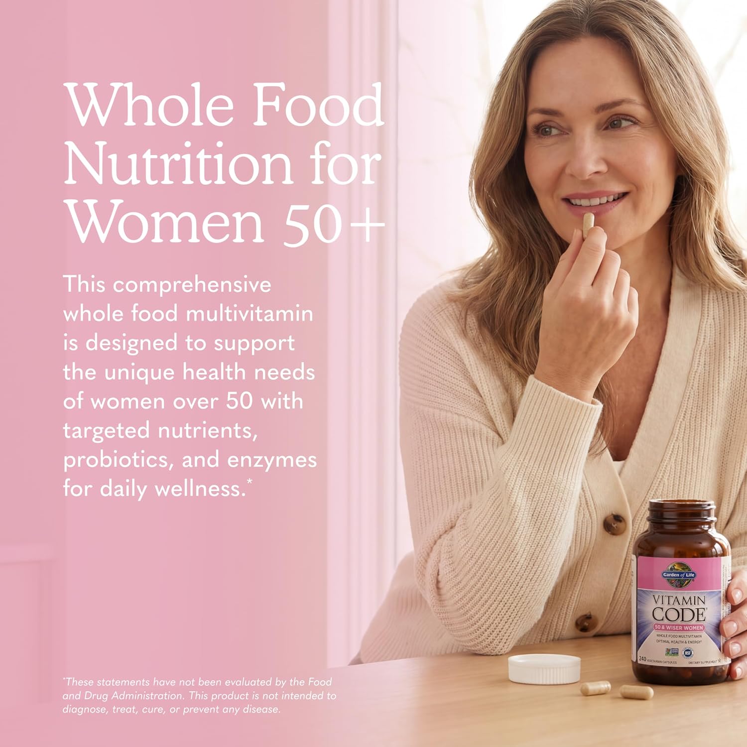 Garden of Life Vitamin Code Mujeres 50 & Wiser Multivitamínico - 240 Cápsulas