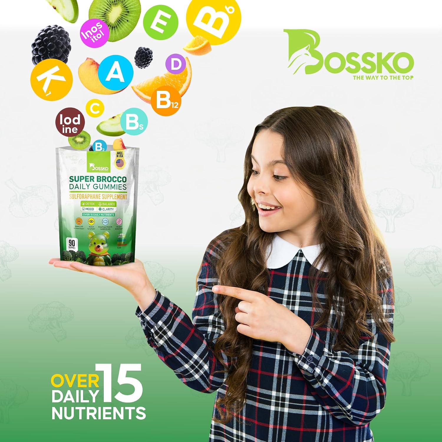 Bossko Gominolas de Sulforafano con Omega-3 – 90 Gominolas Veganas