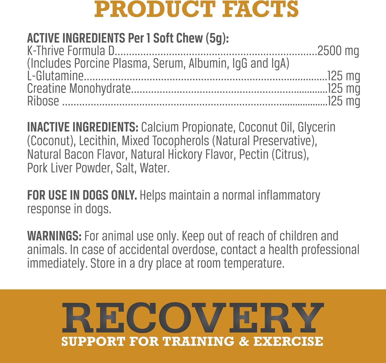 WINPRO Recovery Soft Chews para Perros, 60 masticables con plasma