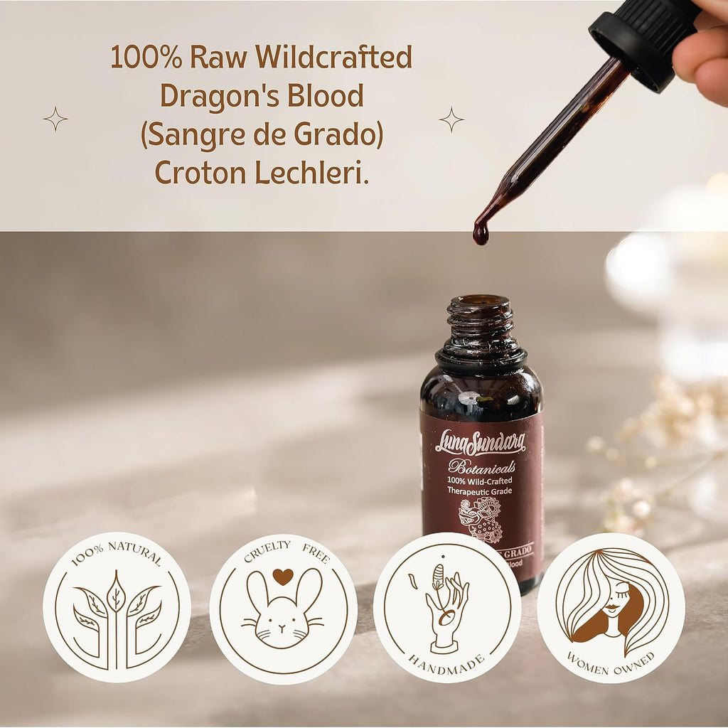 Resina de Sangre de Dragón Luna Sundara - 1 oz (30 ml) - 100% Pura, Sin Alcohol