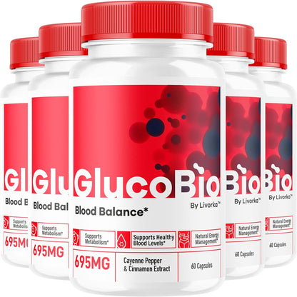 (2 Pack) GlucoBio Cápsulas - Fórmula Avanzada de Apoyo Natural para el Bienestar General, 120 Cápsulas