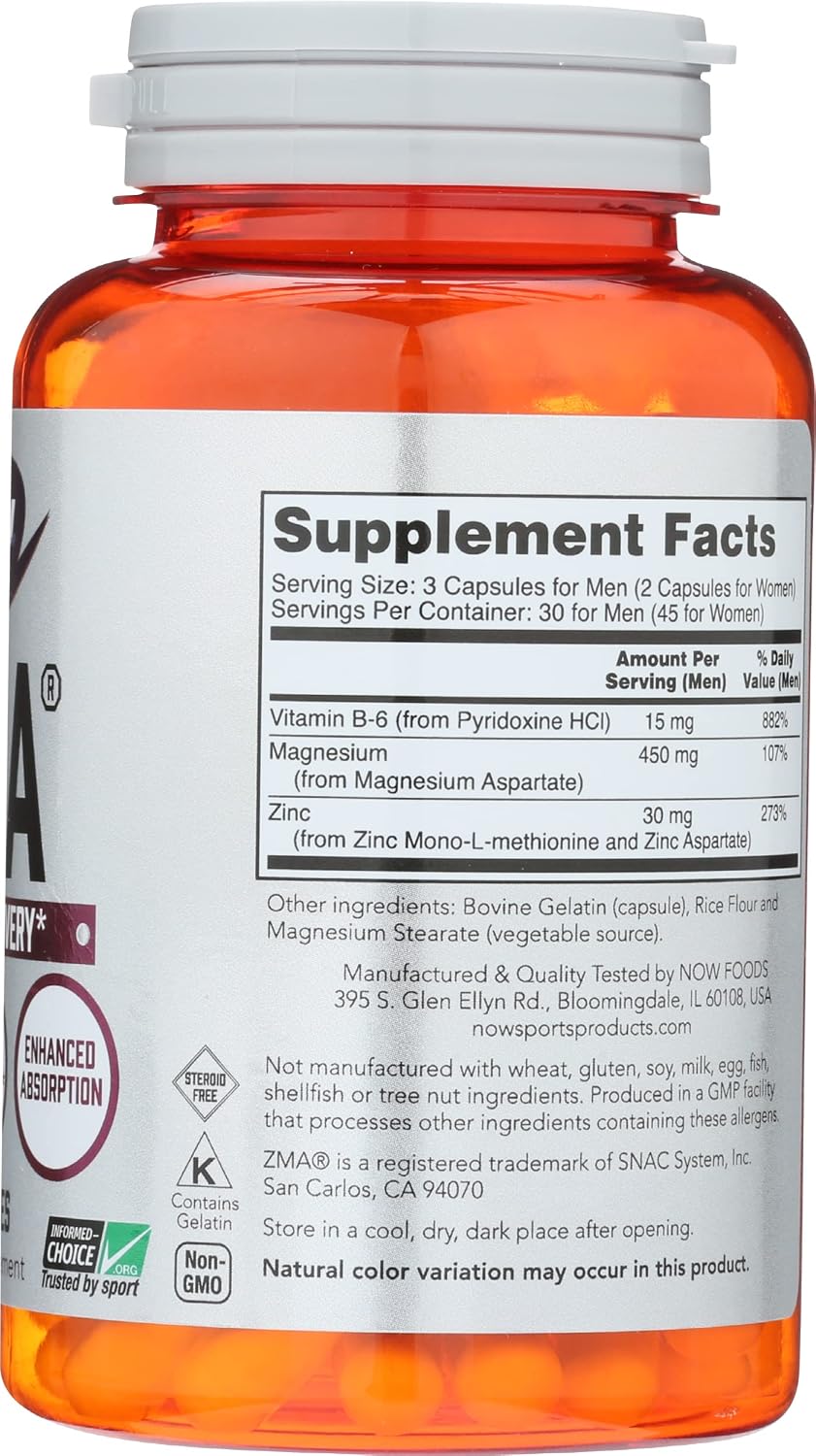 Now Foods ZMA 800 mg Cápsulas, 90 CT