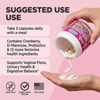 Clean Nutra Vaginal Probiotics for Women + Prebiotics Digestive Enzymes Bromelain Cranberry D Mannose Horsetail Black Cohosh Artichoke Hibiscus Flowers Probiotic for Digestive Health 90 Vegan Capsules