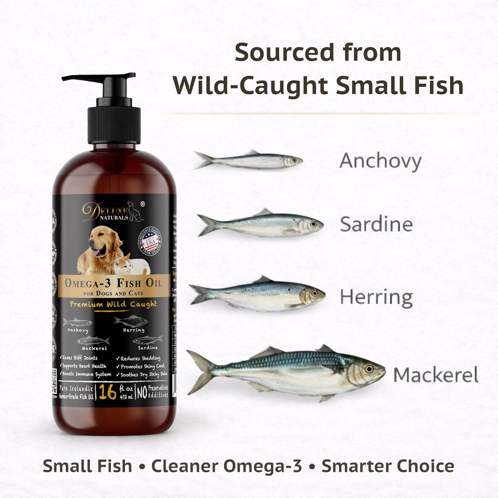 Aceite de Pescado Omega-3 para Perros y Gatos – EPA y DHA – 473 ml
