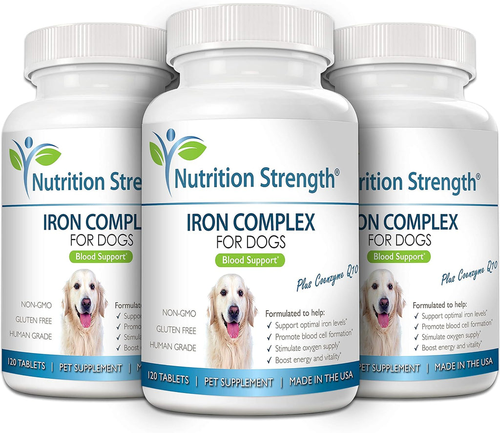 Hierro para Perros con Anemia - Suplemento Nutrición Strength, 120 Comprimidos Masticables