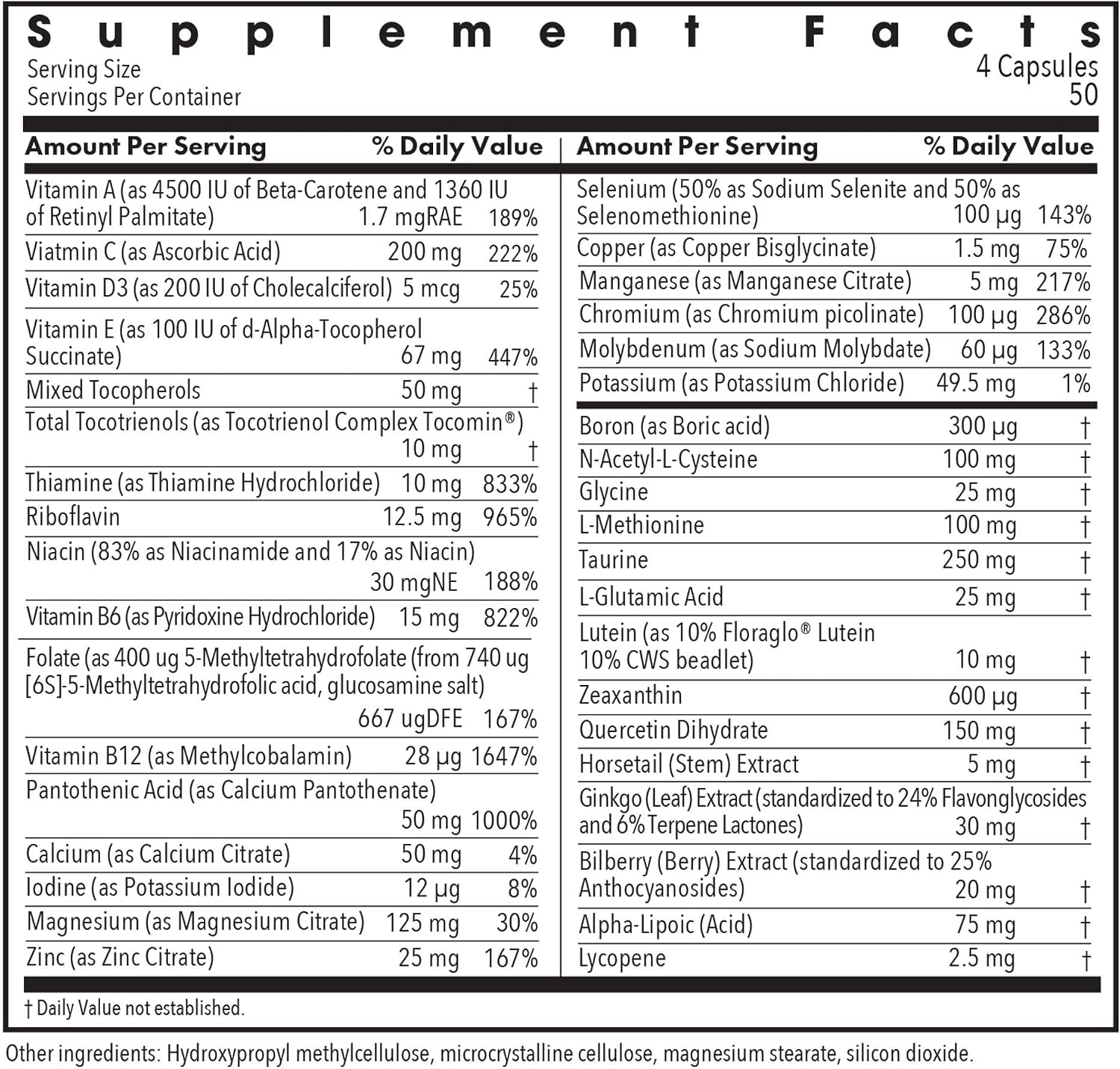 Allergy Research Group ARG OcuDyne II - Suplemento para la salud ocular con luteína, zeaxantina y antioxidantes - Fórmula multivitamínica - Vegetariano - 200 cápsulas