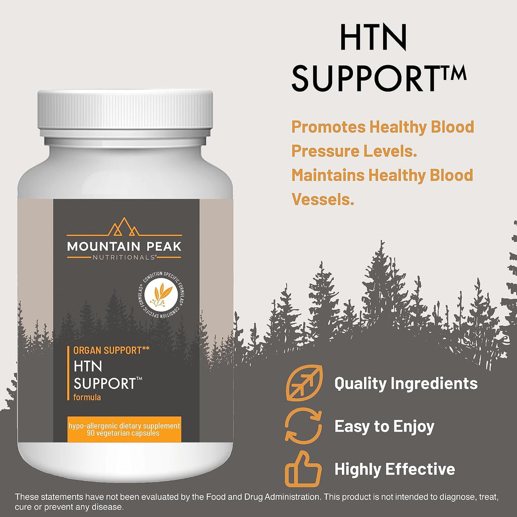 Mountain Peak Nutritionals HTN Support - Suplemento para la salud del corazón y circulación (90 cápsulas)