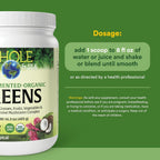Whole Earth & Sea de Natural Factors, Verduras Fermentadas Orgánicas - Suplemento Vegano en Polvo, Sabor Tropical, 406 g
