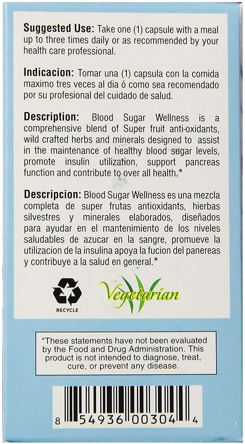Bio Nutrition Blood Sugar Wellness - 60 Cápsulas Vegetales