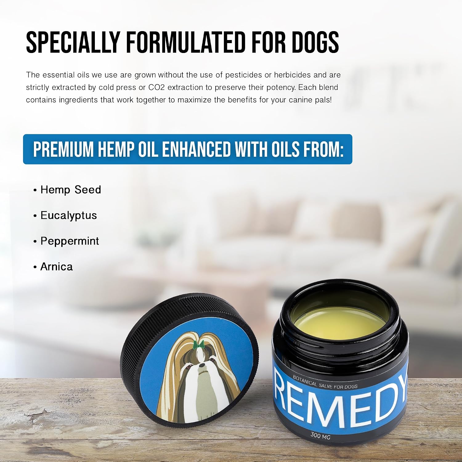 Remedy - Dog Balm con Aceite de Cáñamo - Bálsamo Natural para Perros